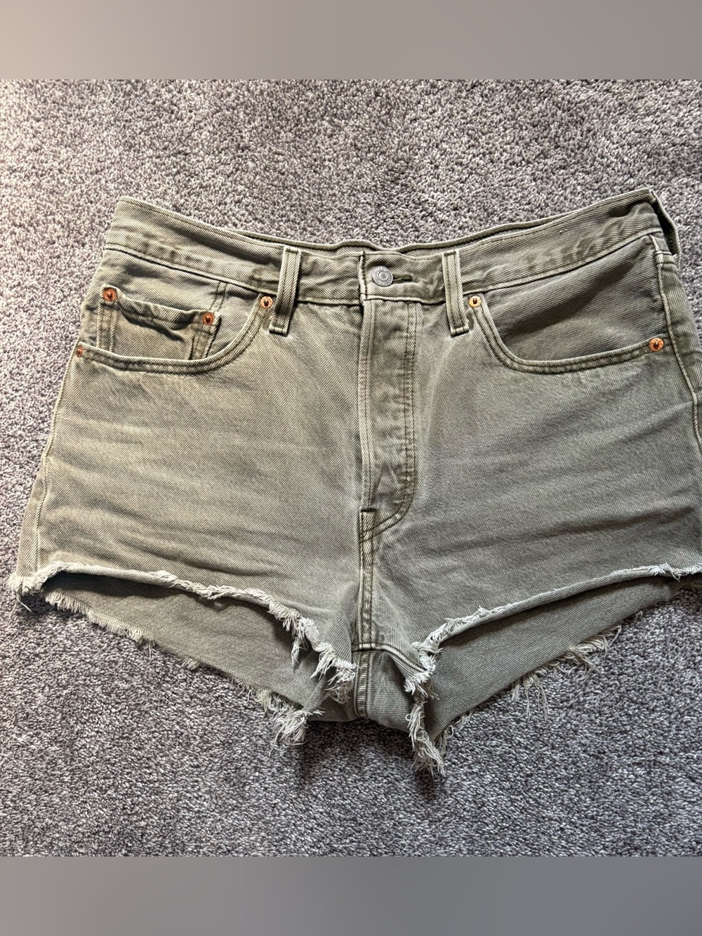 Levi's 501 Frayed Hem Denim Shorts